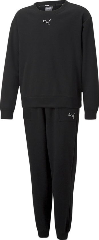 PUMA Loungewear Suit FL G Meisjes Trainingspak - Zwart - Maat 140