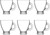 Set van 6 Transparante Espresso Glazen, 22,5cl Coffee & Tea Drinkglazen, Vaatwasser Veilig