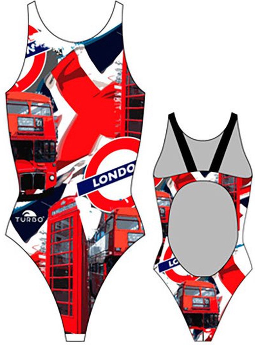 Turbo London Pro Resist Zwemkleding Rood,Zwart 4XL Vrouw Multicoloured