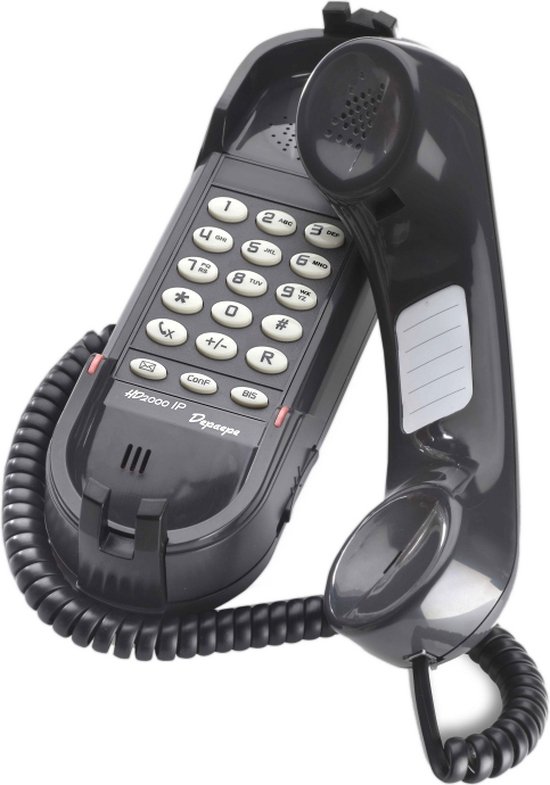 HD-2000 VoIP / SIP telefoon met HOORN-KLEMsysteem - ZWART - 45-1480-ZW