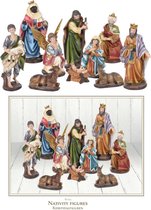 Kerstgroep - Kerstbeeldjes voor Kerststal - Set van 10 stuks - 8 tot 20 cm