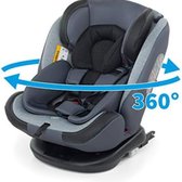 Autostoel groep 2 3 - Autostoel groep 1 2 3 - Autostoeltje voor kinderen - Autstoeltje draaibaar - Autostoel 360 draaibaar voor kinderen vanaf de geboorte tot ca. 12 jaar, grijs (zilver)