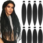 Frazimashop- 26 inch zwart pre gerekt jumbo-Vlechthaar vlecht haar pre stretched braiding hair crochet box braids