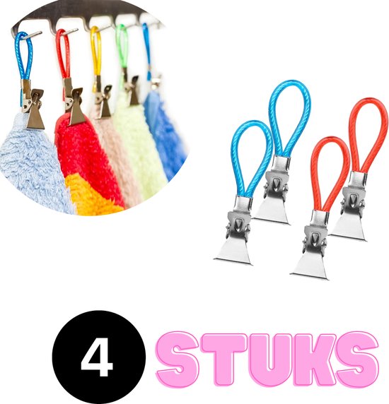 Foto: Theedoekhaakjes 4 stuks handdoekknijpers handdoek haakjes handdoek klemmetjes clips knijpers theedoek haakjes handdoek knijpers towel hanger ophangen