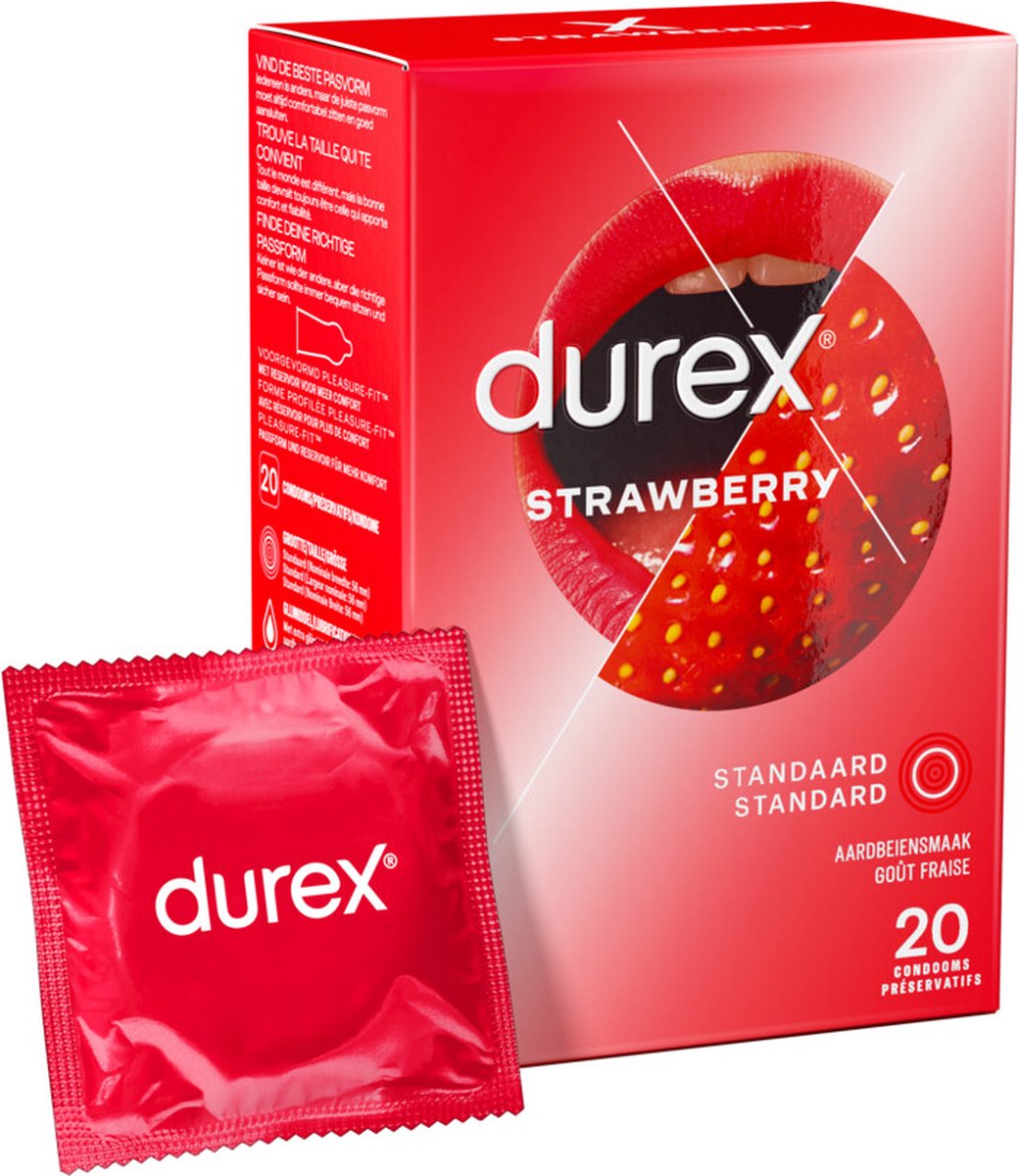 Durex Condooms Aardbeiensmaak - 12 stuks