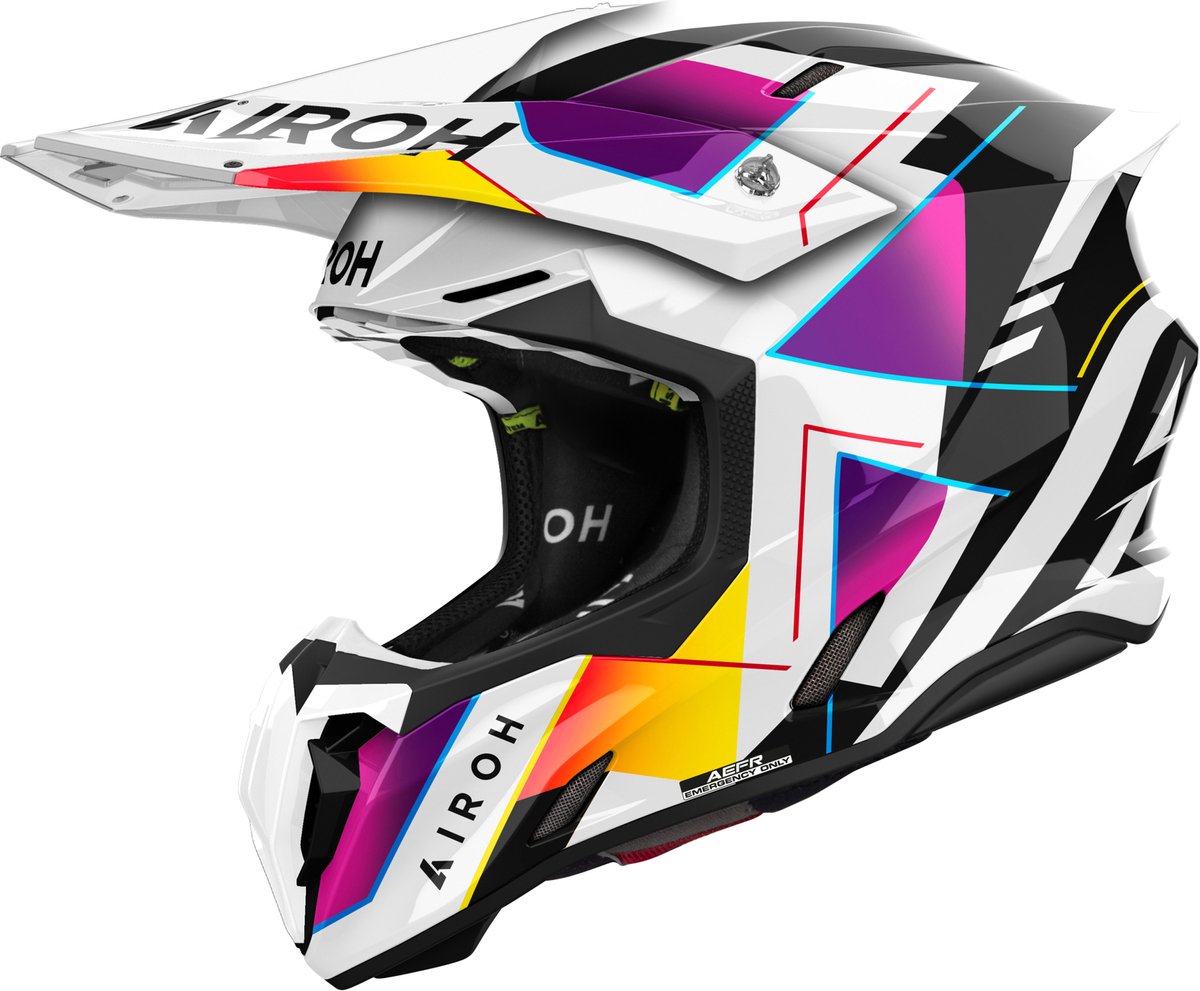 Airoh Twist 3 Rainbow Wit Paars Offroad Helm - Helm