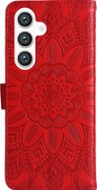 Mobigear Mandala - Telefoonhoesje geschikt voor Samsung Galaxy S24 Plus Hoesje Bookcase Portemonnee - Rood