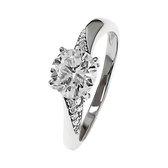 Juwelier Zwartevalk ZILVEREN (GERHODINEERD) DAMESRING MET ZIRKONIA 21.186/19--