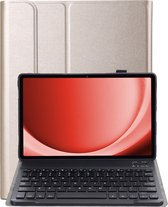 Hoesje Geschikt voor Samsung Galaxy Tab A9 Plus Hoesje Toetsenbord Hoes - Hoes Geschikt voor Samsung Tab A9 Plus Keyboard Case Book Cover - Goud