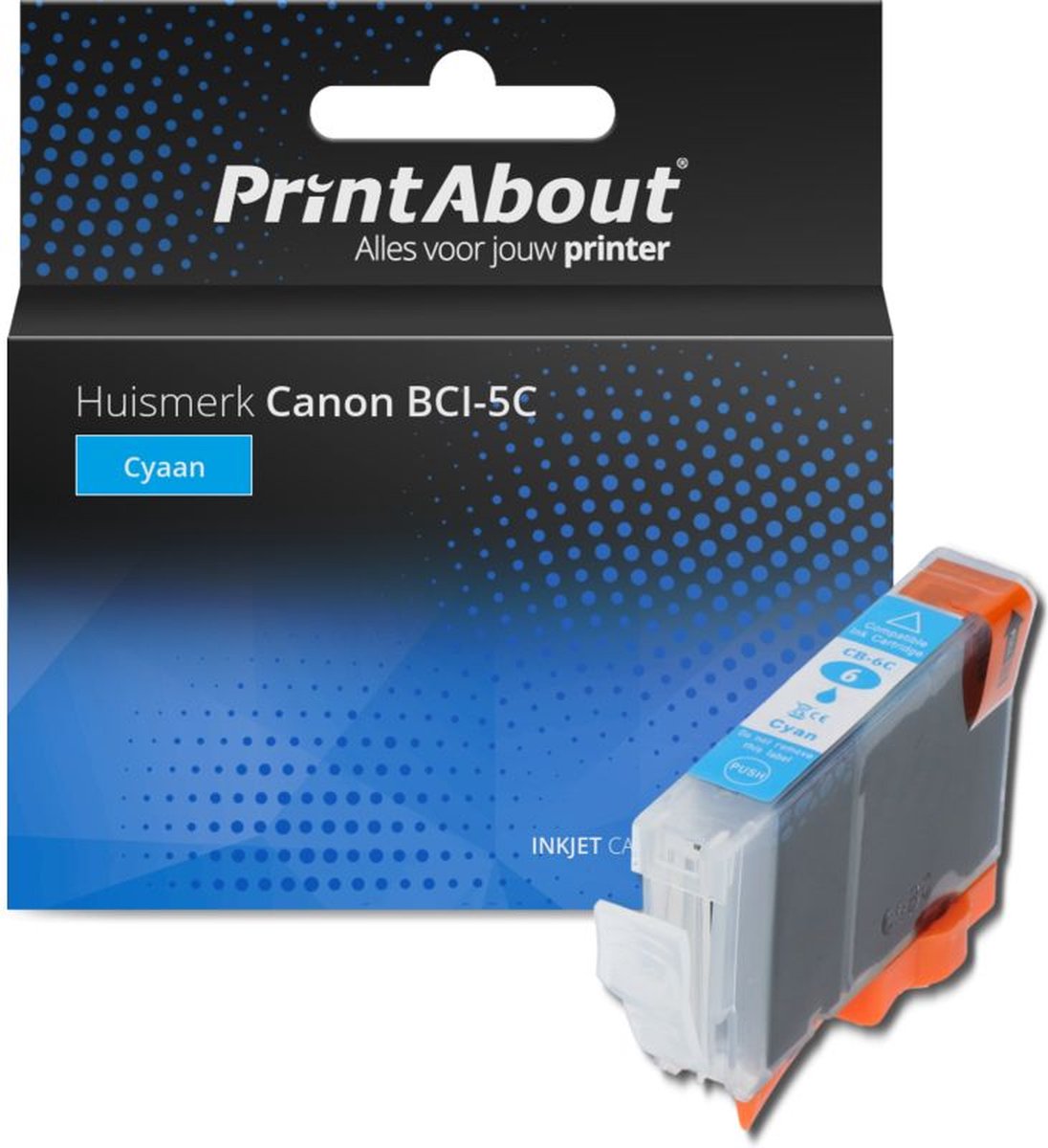 PrintAbout Huismerk Canon BCI-5C Inktcartridge Cyaan