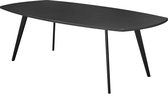 ABC Kantoormeubelen table de conférence Victory ovale danois à 4 pieds 240x120cm structure en aluminium (RAL9006) plateau gris clair