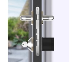 Slim slot met cilinder - incl. sleutel - Smart lock - Slim deurslot - Werkt met Smart Life app - Zwart