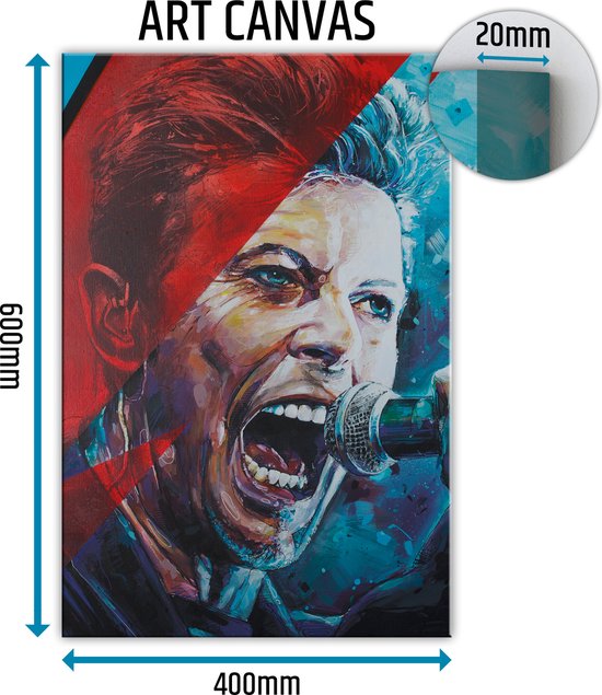 David Bowie 01 canvas schilderij 40x60 cm