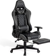 Bol.com FOXSPORT verstelbare gaming chair - PC-bureaustoel met voetsteun - hoogte en helling verstelbaar - met hoofdsteun en len... aanbieding