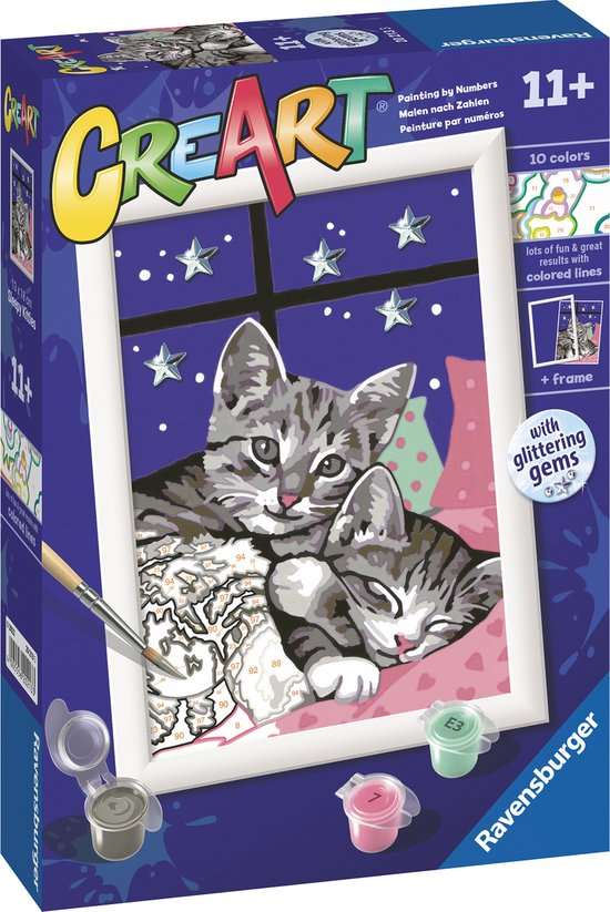 Foto: Ravensburger creart sleepy kitties schilderen op nummer voor kinderen