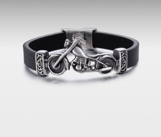Haymer Sieraden Biker Armband Voor Mannen Zilver 20 HJ2022014BLK