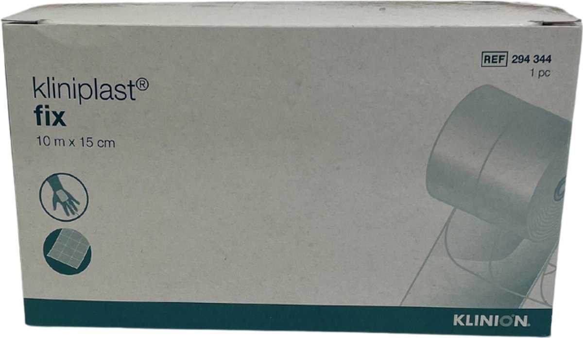 Goedkoopste Kliniplast Fix fixatiepleister op rol, 10m x 15cm, 4 stuks