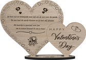 Hartjes Valentijn - gepersonaliseerde houten valentijnskaart - kaart van hout - valentijnsdag - luxe uitvoering met eigen namen