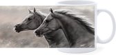 Beker - Paarden in Galop zwart/wit