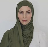 yerminbeauty hoofddoek met ondercap - Hijab - Chiffon Scarf - Dames hoofddoek - 2 in 1 hoofddoek - olijf-groen