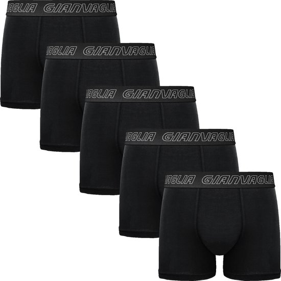 Heren Boxershort - Katoen - Zwart Effen - 5 Pack - Maat L | Heren Ondergoed | Heren Onderbroeken
