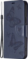 Mobigear Telefoonhoesje geschikt voor Samsung Galaxy S24 Plus Hoesje | Mobigear Butterfly Bookcase Portemonnee | Pasjeshouder voor 2 Pasjes | Telefoonhoesje voor Pinpas / OV Kaart / Rijbewijs - Blauw