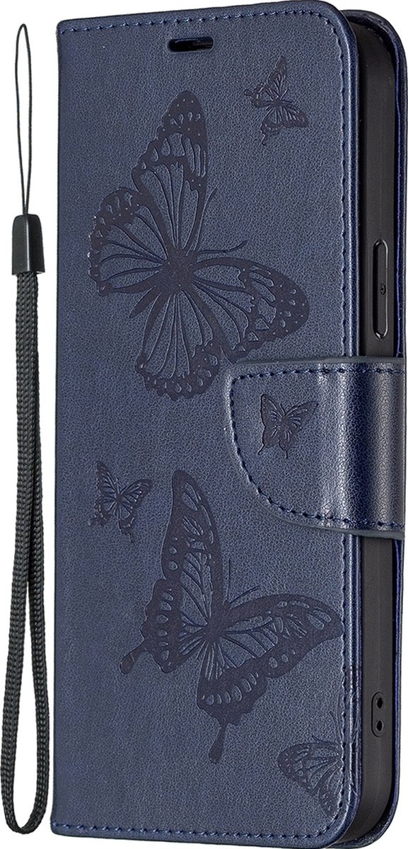 Mobigear Telefoonhoesje geschikt voor Samsung Galaxy S24 Plus Hoesje | Mobigear Butterfly Bookcase Portemonnee | Pasjeshouder voor 2 Pasjes | Telefoonhoesje voor Pinpas / OV Kaart / Rijbewijs - Blauw