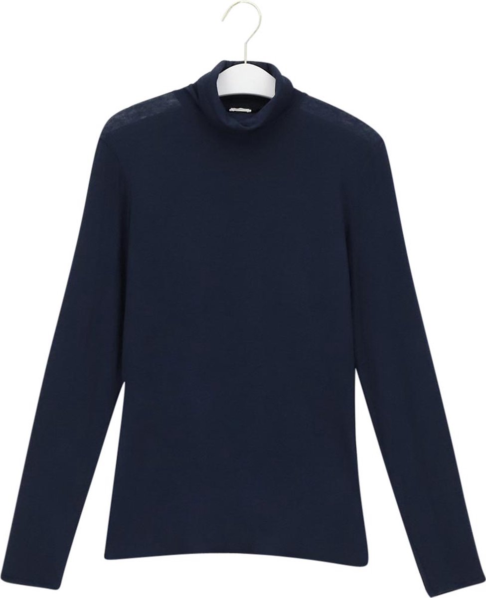 Perfect Line Cashmere Turtle Neck Long Sleeve - Kleur Blauw - Maat S