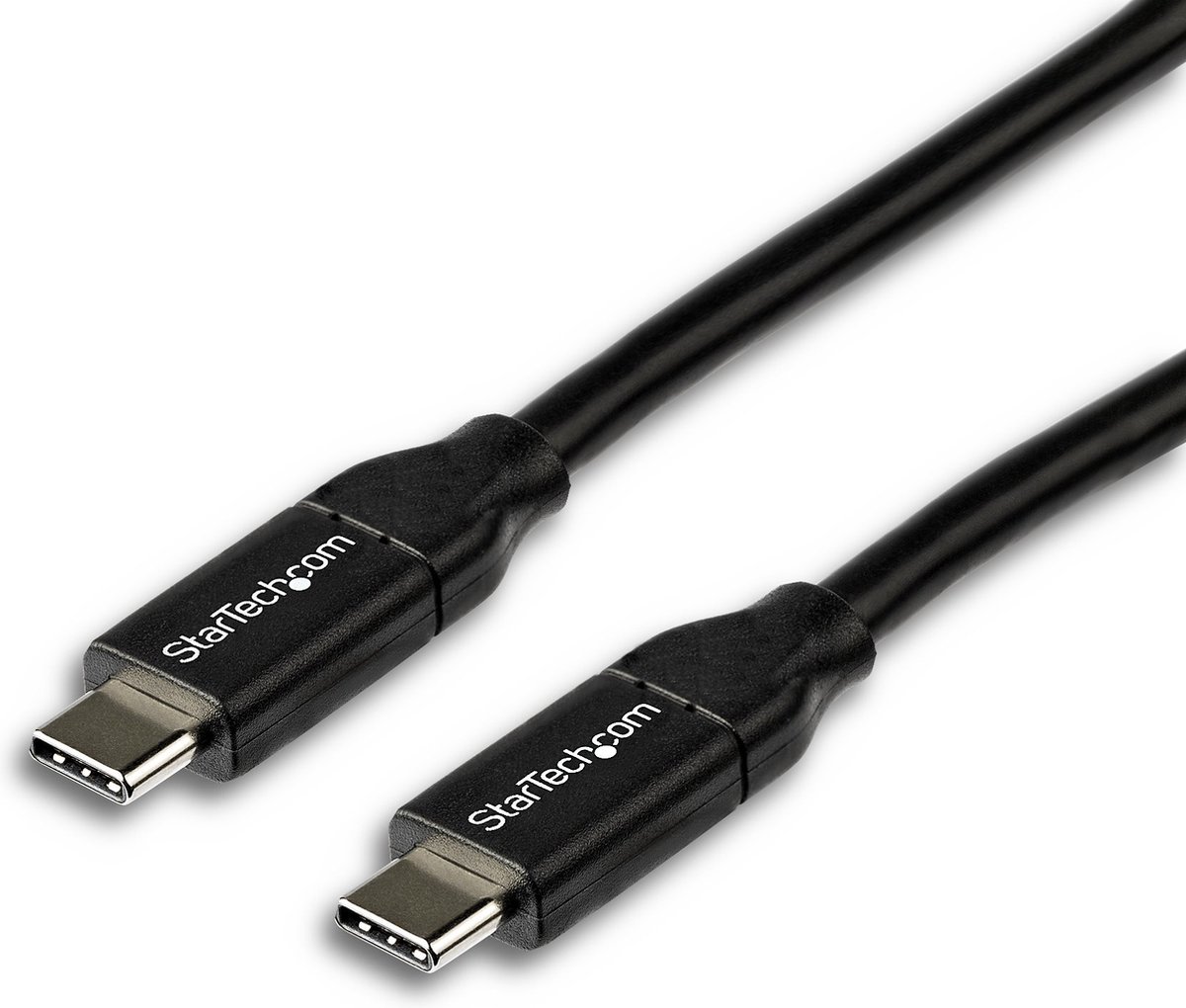 StarTech 2 meter USB-C kabel - 5A/100W PD - USB 2.0 USB-IF cert - Zwart