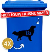 Container sticker - klikostickers - kliko sticker voordeelset - 4 stuks - Nova Scotia Duck Tolling Retriever - container sticker huisnummer - zwart - vuilnisbak stickers - container sticker hond