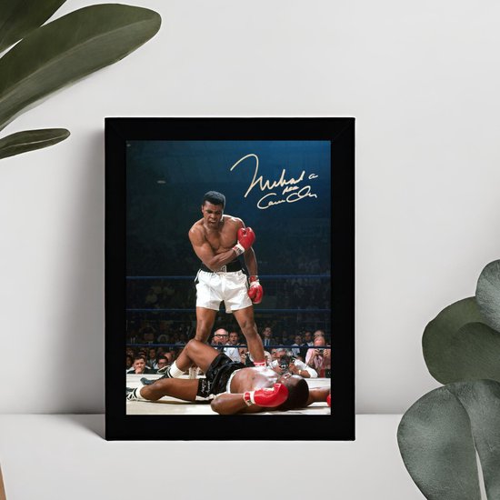 Muhammed Ali Kunst Ingelijste Handtekening – 15 x 10cm In Klassiek Zwart Frame – Gedrukte handtekening – GOAT of Boxing