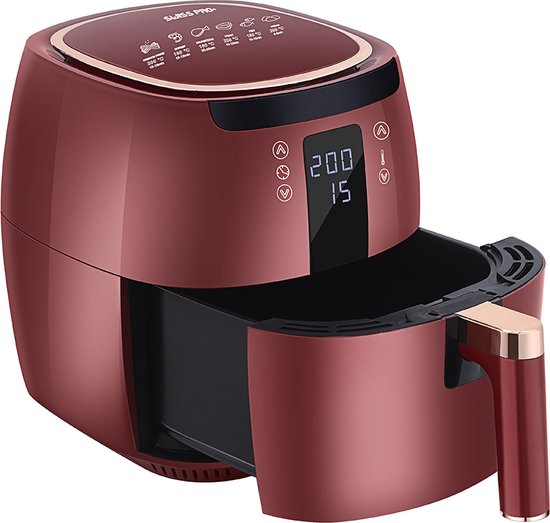 Foto: Swiss pro sp daf7lr airfryer xxxl intelligente heteluchtfriteuse digitaal 7 l xxxl new model 2023 gratis recepten boek touchscreen turbo opwarmen rood 7 liter