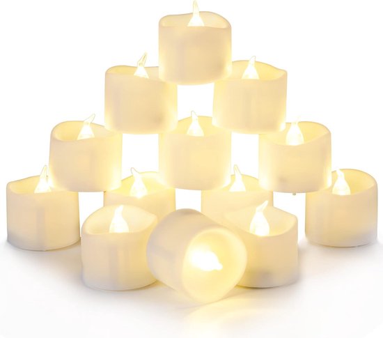 24 Pièces Bougies à LED, LED Bougies sans flammes, Bougies Chauffe