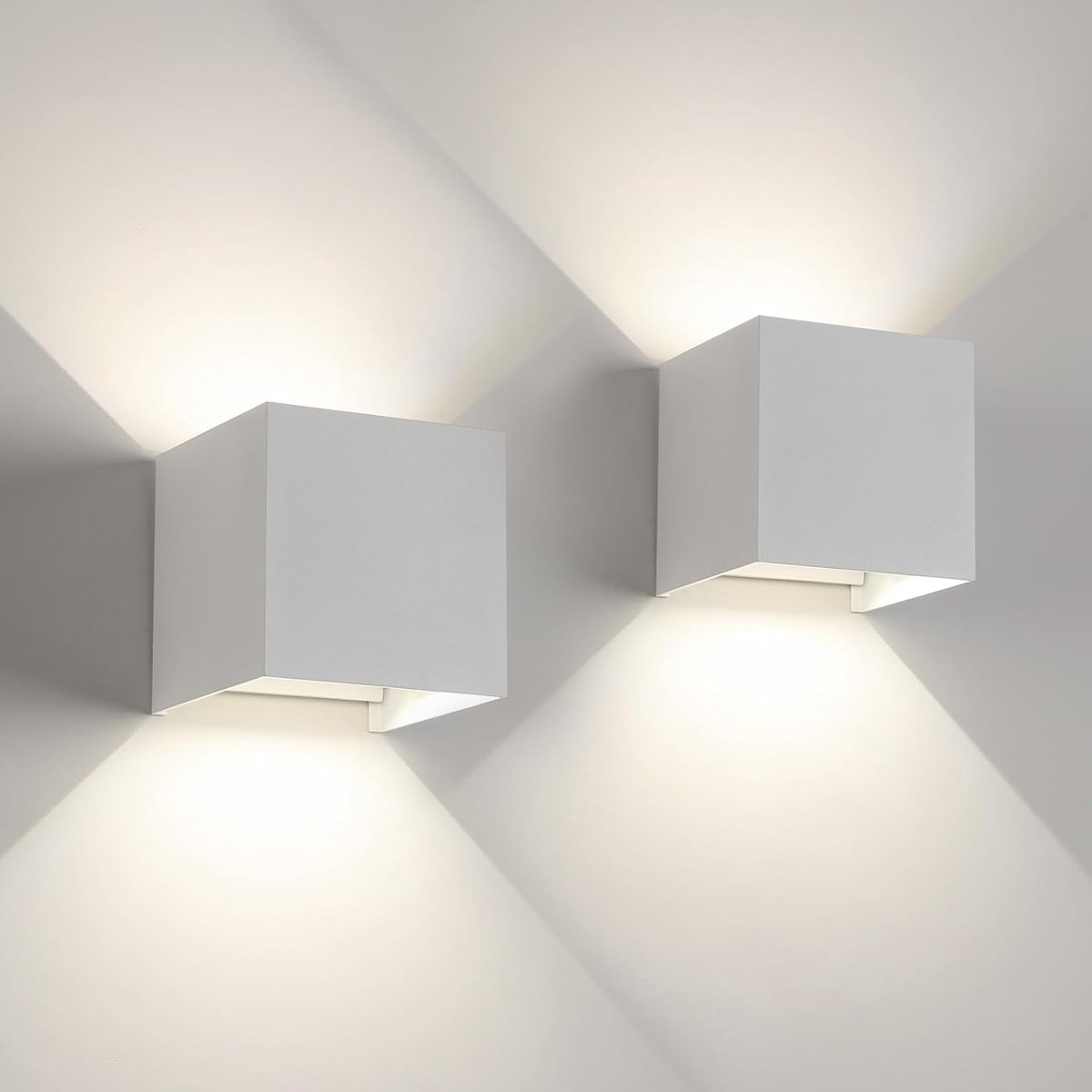Goeco Wandlamp 2 stuks - Geschikt voor binnen en buiten - Buitenlamp - Industrieel - Wandlampen - Wit - 4000K - neutraal licht