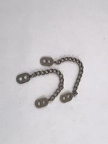 2x jaslusje ketting - brons - 2 lusjes kettinglusjes voor jas - bronzen jaslus - innaaibare lus - 2 jaslusjes - jasketting