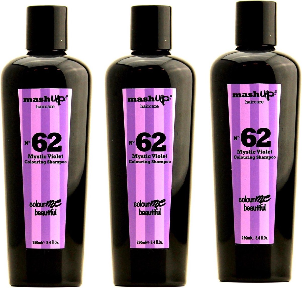 mashUp haircare Colour Me Beautiful N° 62 Mystic Violet Colouring Shampoo 250ml - 3 stuks