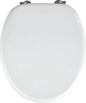 WC-bril Valencia wit - toiletbril, roestvrij stalen bevestiging, MDF, 36 x 43 cm, wit