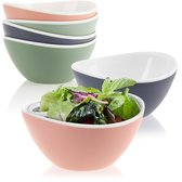 6-delige set slakommen - kleine schaaltjes voor salade, snacks, noten en fruit - decoratieve snackkommen vaatwasmachinebestendig - pink