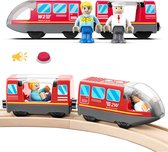Elektrisch speelgoed, trein, batterij actie-locomotief trein, pedagogisch speelgoed auto voor peuters, krachtige motor treinspel, compatibel met Thomas, Brio, Chuggington, rood