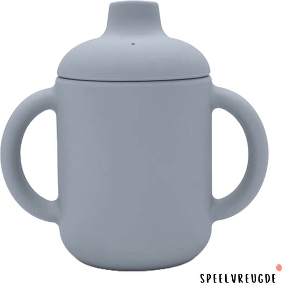 Siliconen Tuitbeker - Blauw - Drinkbeker - Sippy Cup - BPA vrij - Met Handvaten - Oefenbeker - Baby - Dreumes - Beker - 120ml