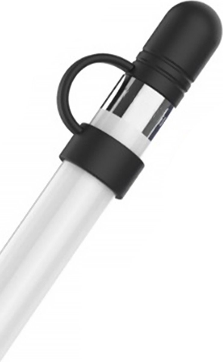 Ibley Siliconen dop voor Apple Pencil Zwart - Vervangende dop - Anti lost cap - Dop beschermer - Lightning connector cover