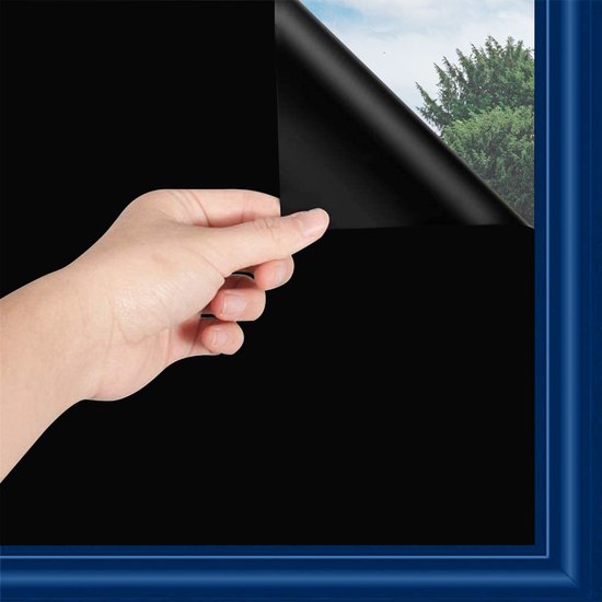 HCH Anti View Insulating Static Blackout Window Film - Résistant au soleil - 90cm x 200cm - Noir mat - Convient à tous les types de fenêtres