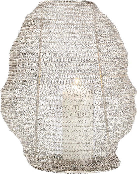 Kare Windlicht Mesh Silver Ø30cm