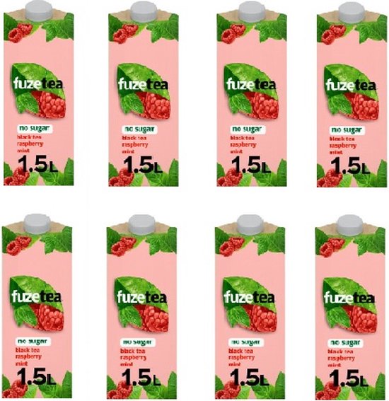 Fuze Tea Ice tea Raspberry mint no sugar 8 pakken x 1.5 liter bol