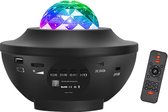 Lampe de nuit pour projecteur d'étoiles de ciel étoilé Bluetooth A&K avec télécommande | Projecteur d'étoiles rotatives | Lampe de projection | Projecteur Galaxy | la Chambre des enfants | Veilleuse | Enfants + Câble assorti - Zwart