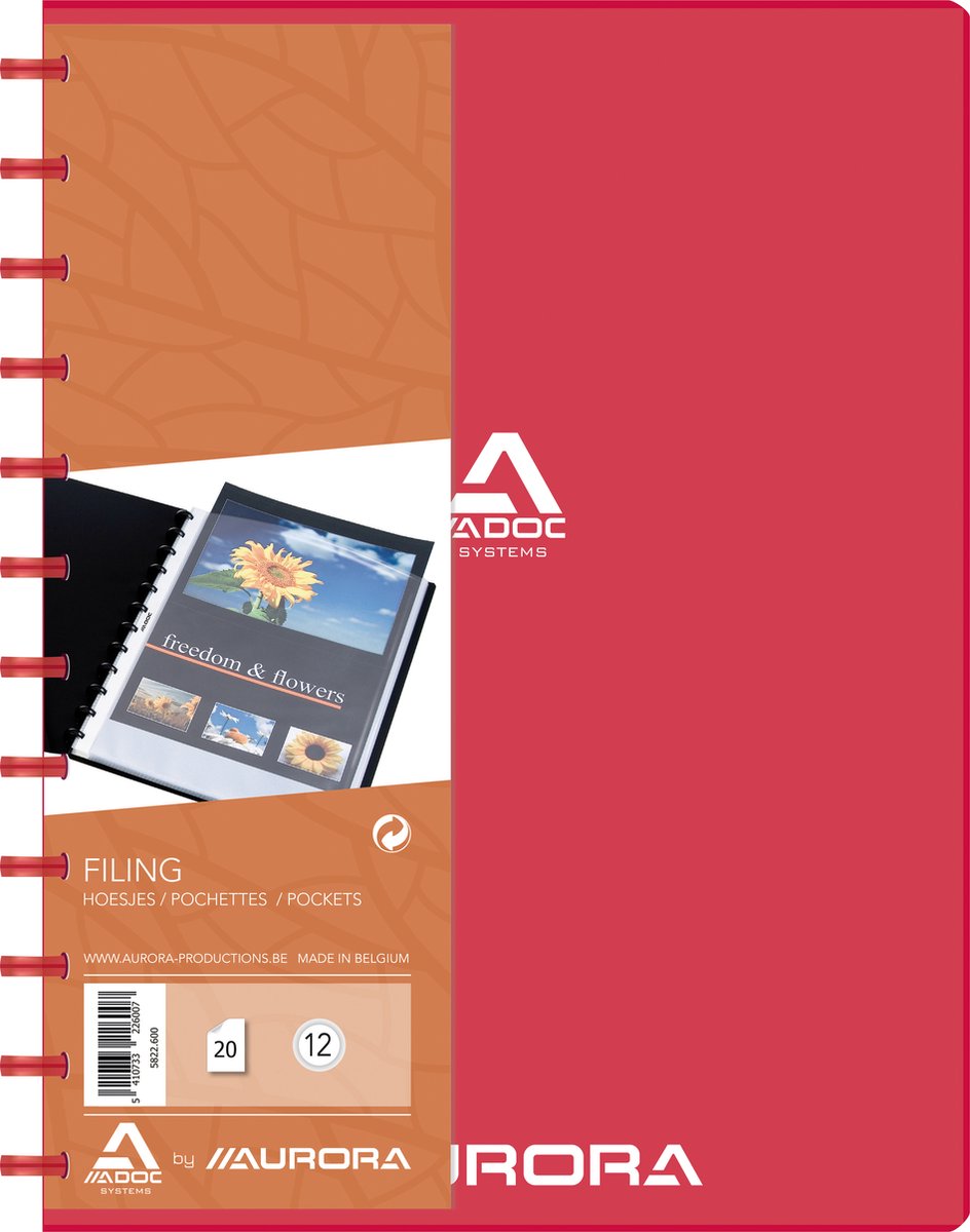 Adoc Bind-Ex Standaard A4 Showmap 40 hoezen Rood