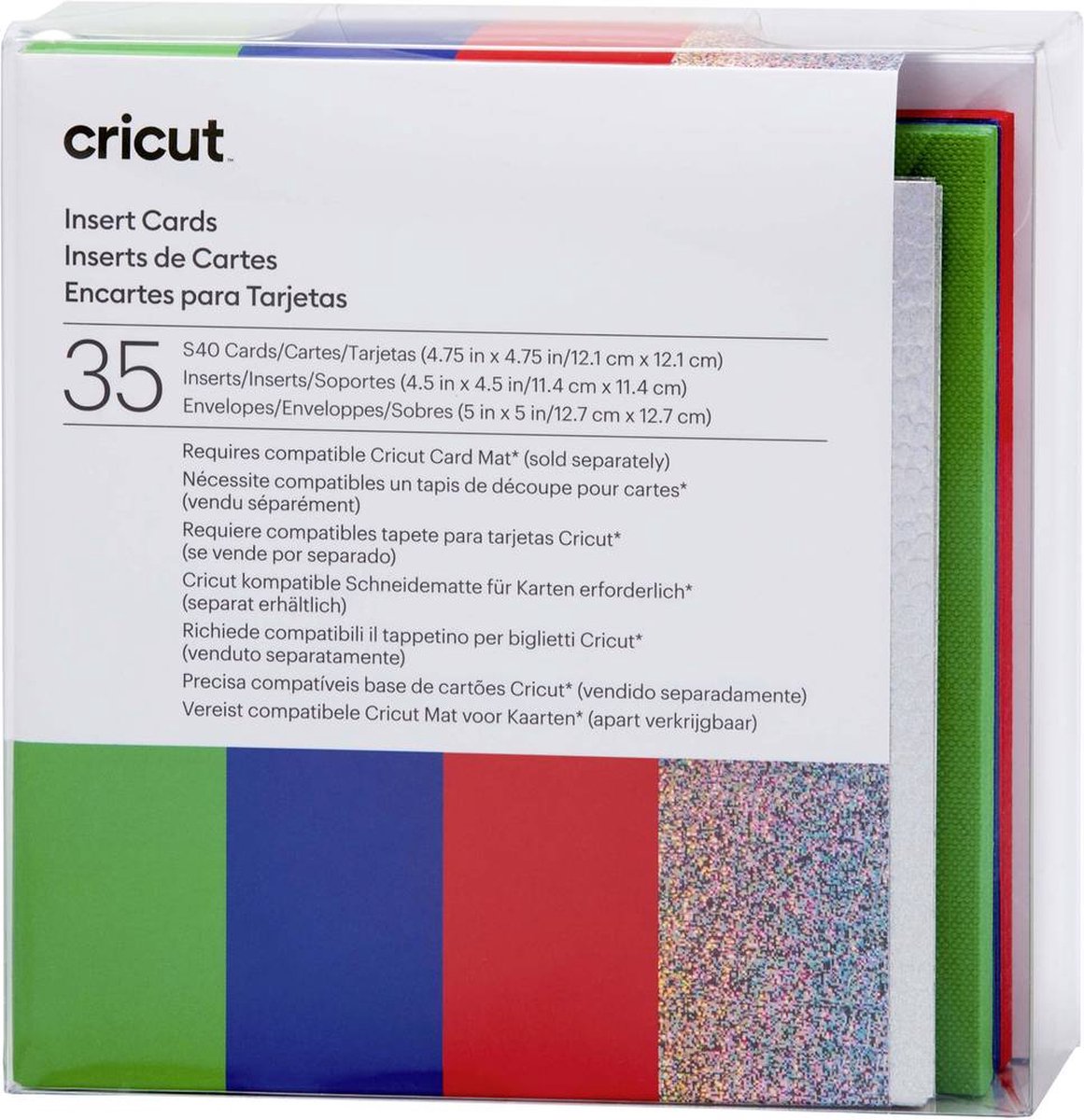 Cricut Insert Cards Rainbow S40 Kaartenset Rood, Blauw, Groen