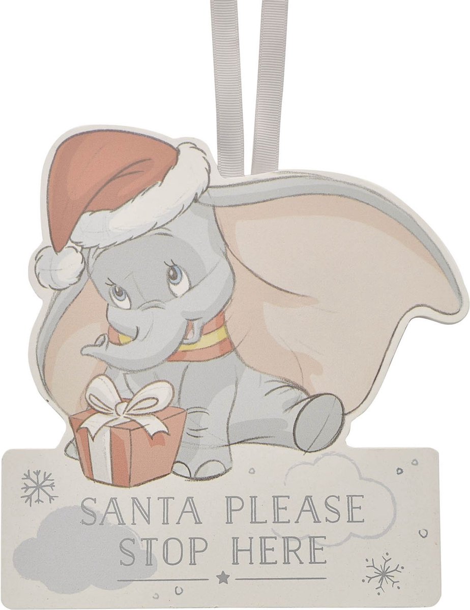 Disney - Kersthanger - Dombo - ‘Santa Please Stop Here’