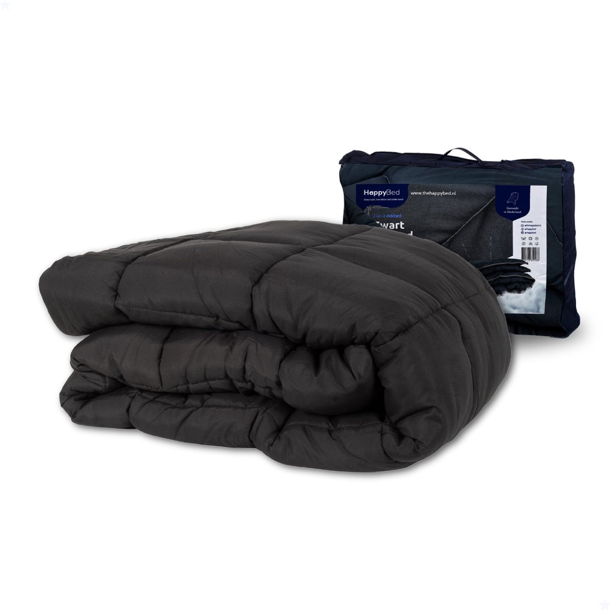 Zwart queensize dekbed, dekbed 7,5 TOG ideaal voor zomer en herfst