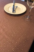 feestelijk katoenen mousseline tafellaken met gouden glitters 140 x 240 cm